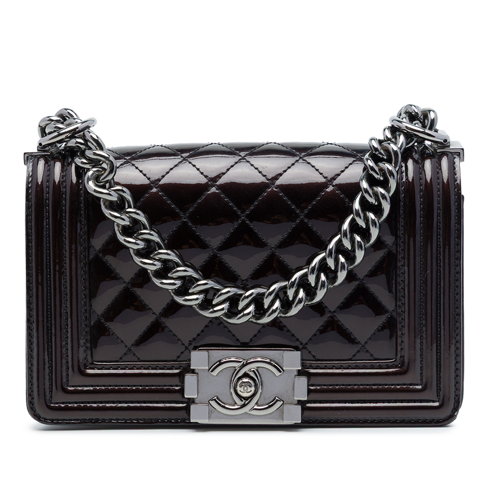Pre-Loved Chanel Small Quilted Patent Boy Flap